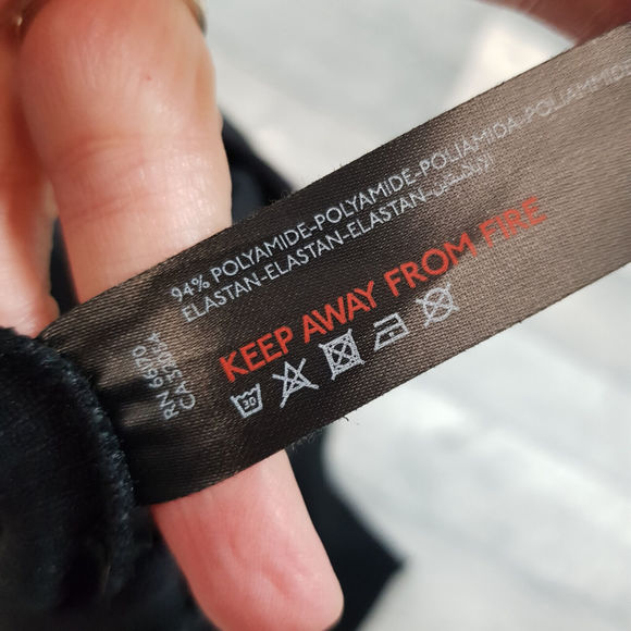 Urban Outfitters Crew Neck Tee T Shirt Medium UK 12 Black Ribbed Basics Stretch - Picture 7 of 8